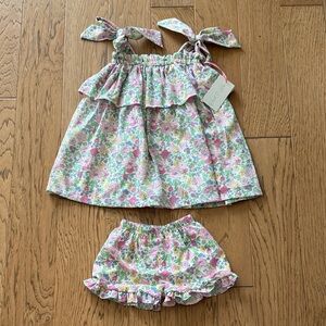 Cecil & Lou Floral Ruffle Tunic and Short Set -New With Tags